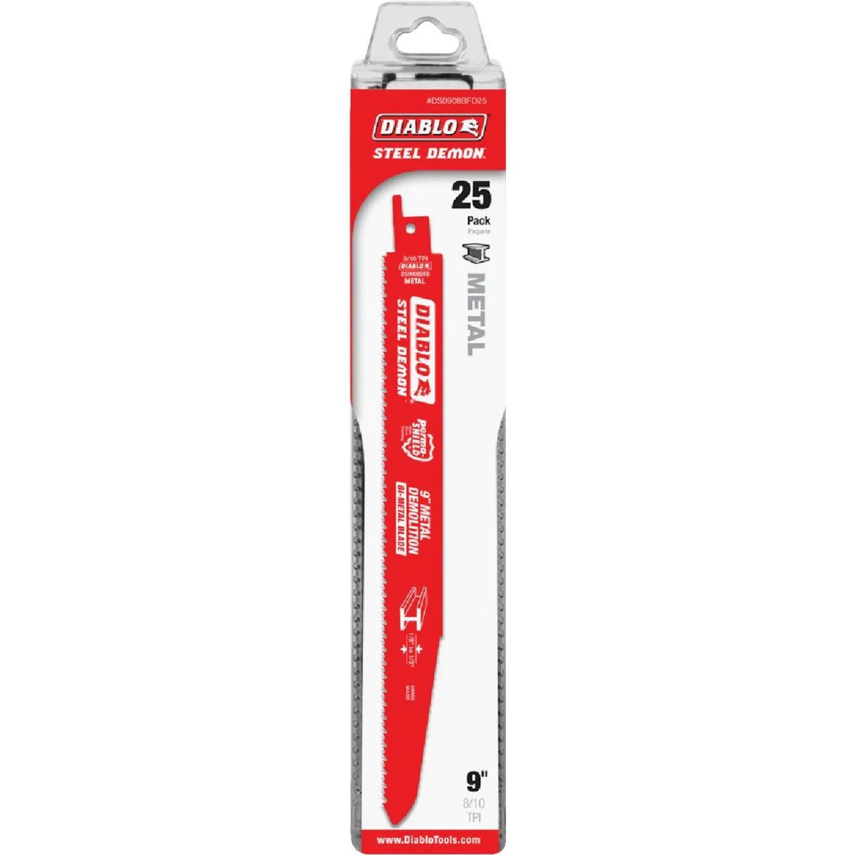 Comfortable Diablo Steel Demon Bi-Metal 9 In. 8 10 TPI Metal Demolition Reciprocating Saw Blade 25-Pack Verified
