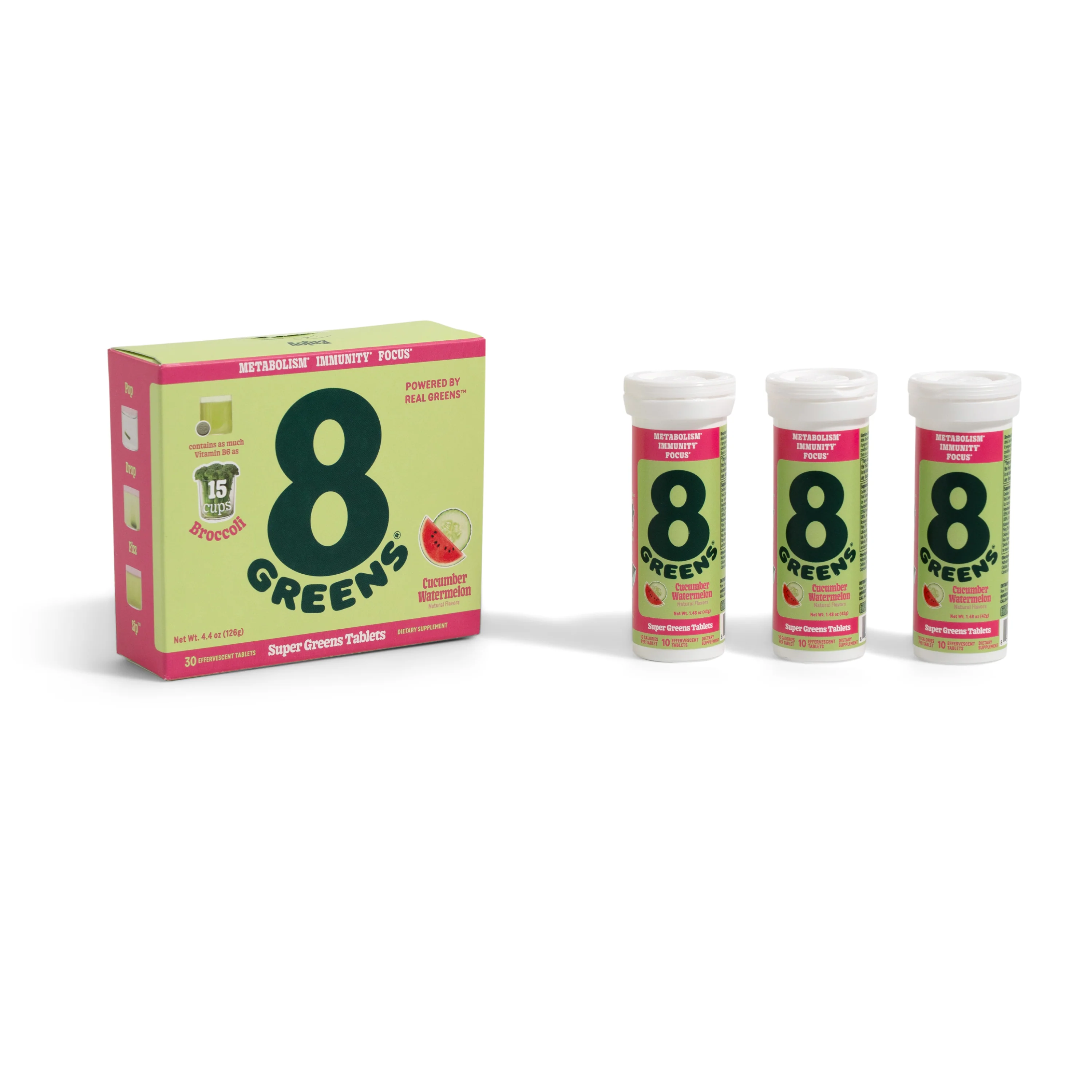 Certified 8Greens Super Greens Tablet - Cucumber Watermelon VIP Official