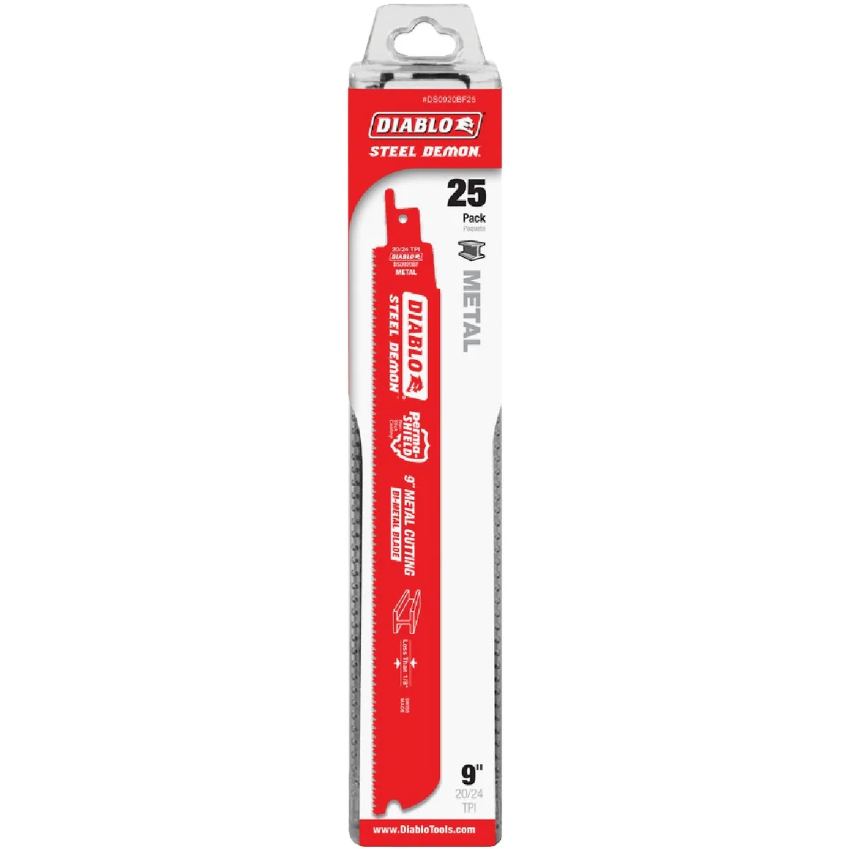 Artisan Diablo Steel Demon 9 In. 20 24 TPI Thin Metal Reciprocating Saw Blade 25-Pack Innovative