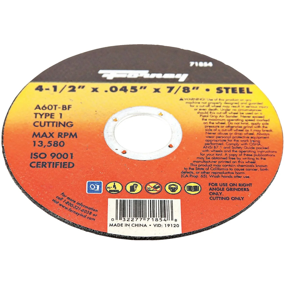 Effective Forney Type 1 4-1 2 In. x 0.045 In. x 7 8 In. Steel Cut-Off Wheel Functional