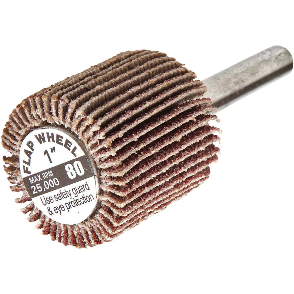 Lightweight Forney 1 In. x 1 4 In. 80 Grit Shank Mounted Flap Sanding Wheel Original