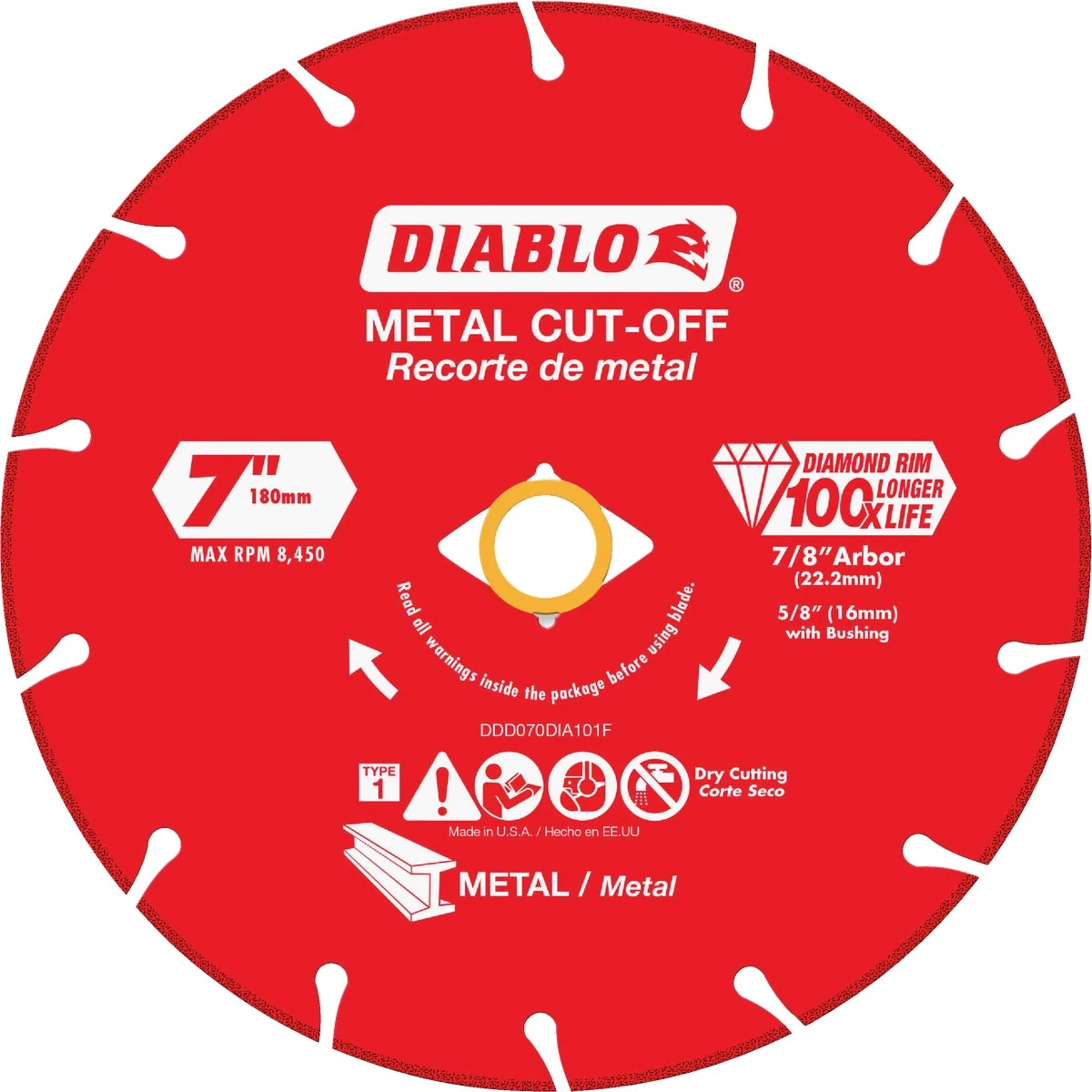 Convenient Diablo Type 1 7 In. x 7 8 In. Metal Cutting Diamond Cut-Off Wheel Specialty