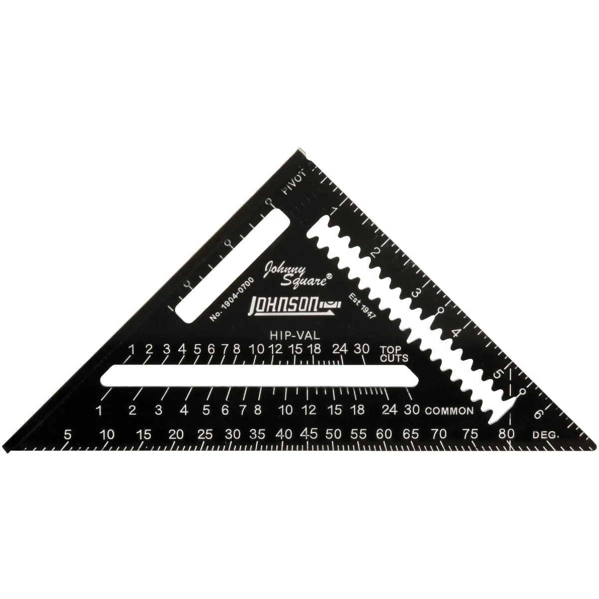 Classic Johnson Level Johnny Square 7 In. Aluminum Professional Easy-Read Rafter Square Effective