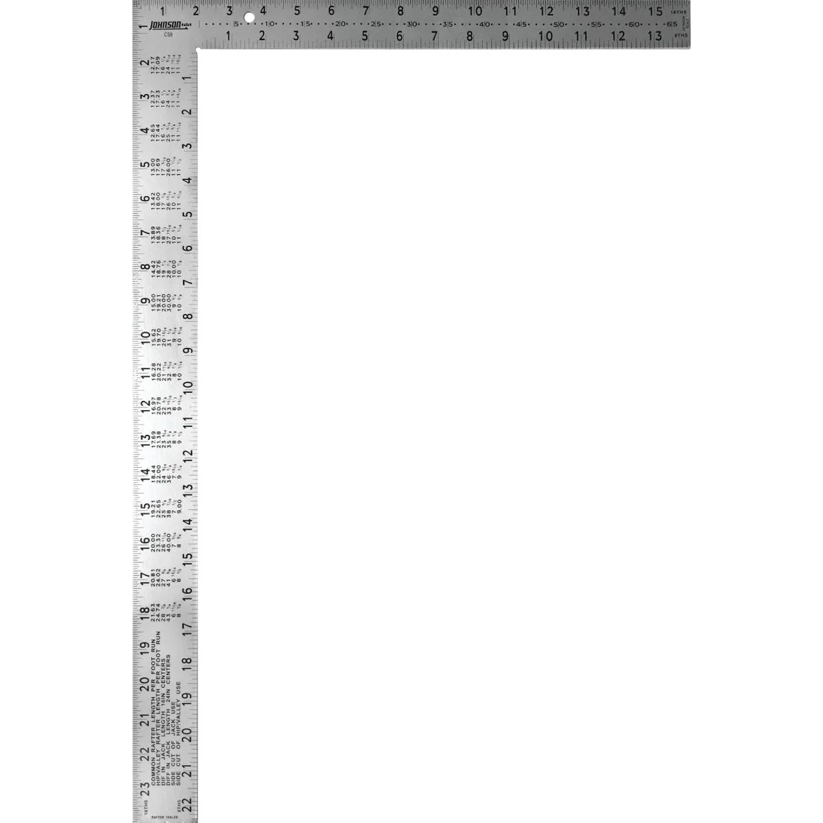 Official Johnson Level 16 In. x 24 In. Steel Professional Easy-Read Carpenter's Square with Tables Original Design