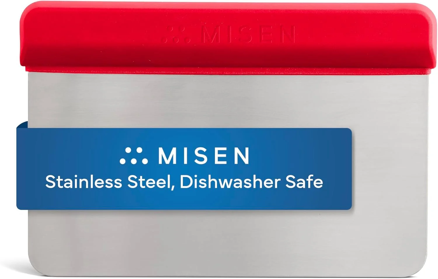 Superior Misen Stainless Steel Bench Scraper - Versatile Food Scraper with Walnut Handle - I for Kitchen Pastry Dough - Durable Cutting Board Scraper Tool - Effortless Transfer into Pots Pans - Red Eco-Friendly