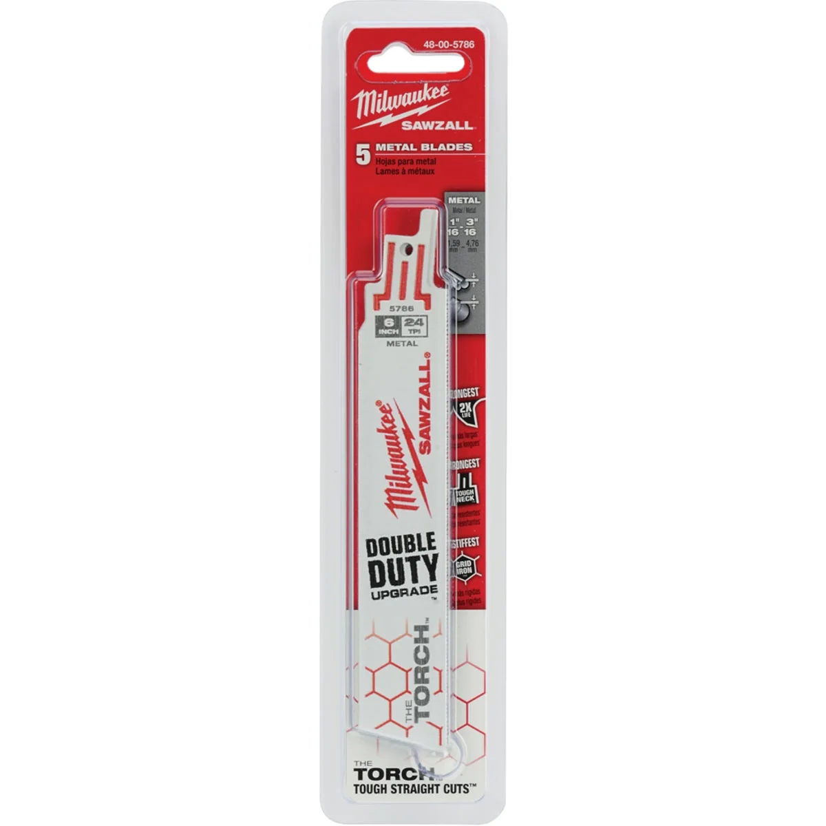 First-Class Milwaukee Sawzall THE TORCH 6 In. 24 TPI Metal Demolition Reciprocating Saw Blade 5-Pack High-Quality