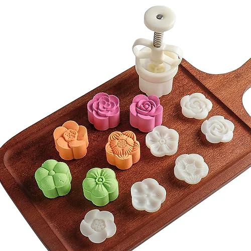 Sustainable Cookie Stamp Mooncake Mold Set 6 Count Soft