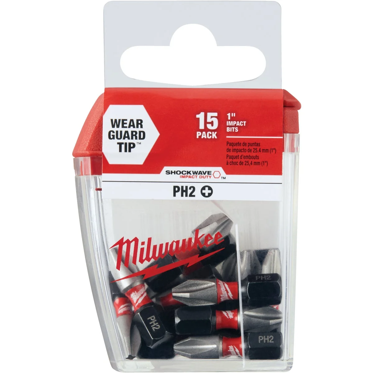 Exclusive Milwaukee Shockwave 2 Phillips 1 In. Insert Impact Screwdriver Bit 15-Pack Traditional