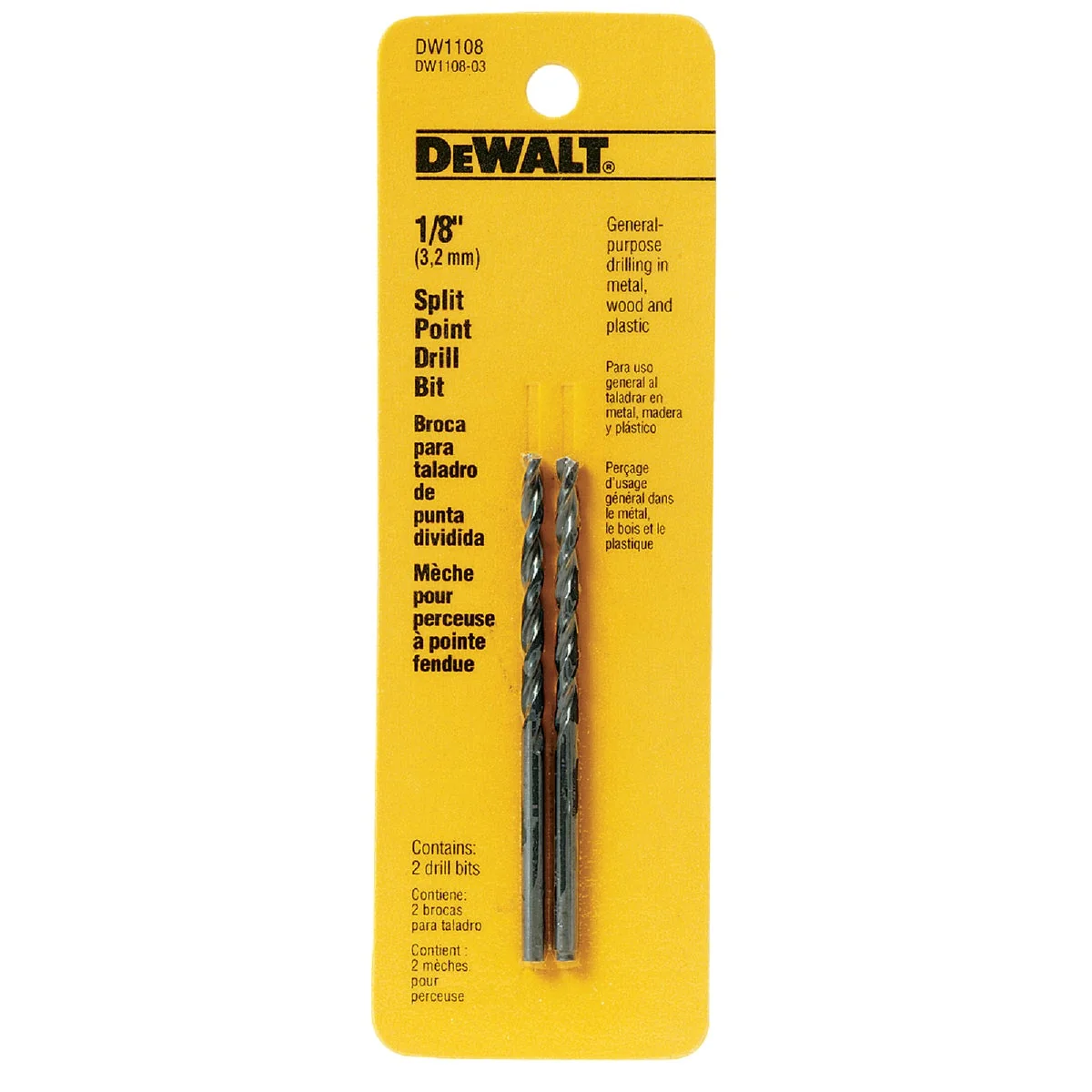 Environmentally Friendly DeWalt 1 8 In. Gold Ferrous Oxide Pilot Point Drill Bit 2-Pack Breathable