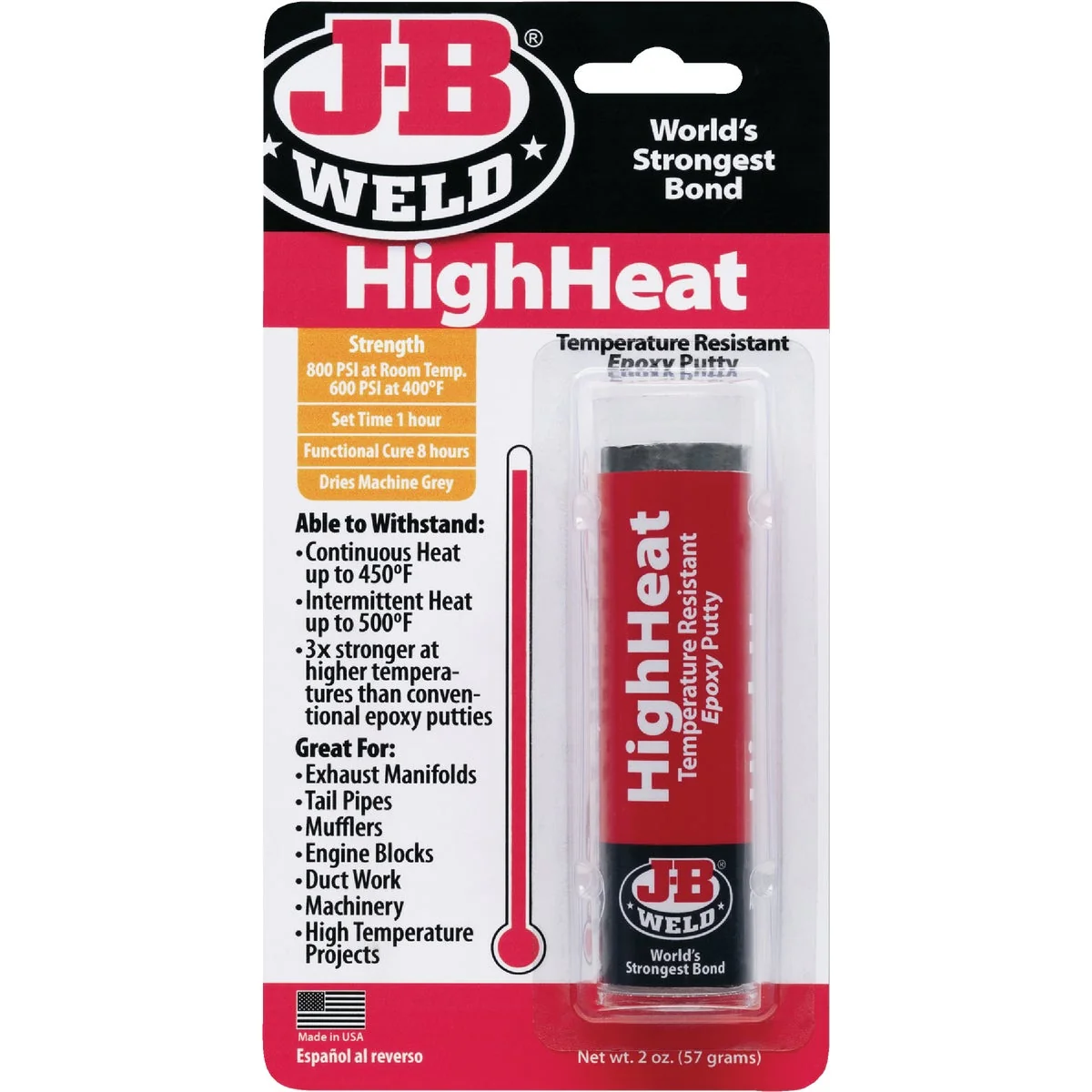 Fine JB Weld HighHeat 2 Oz. Gray Epoxy Putty Expertly Made