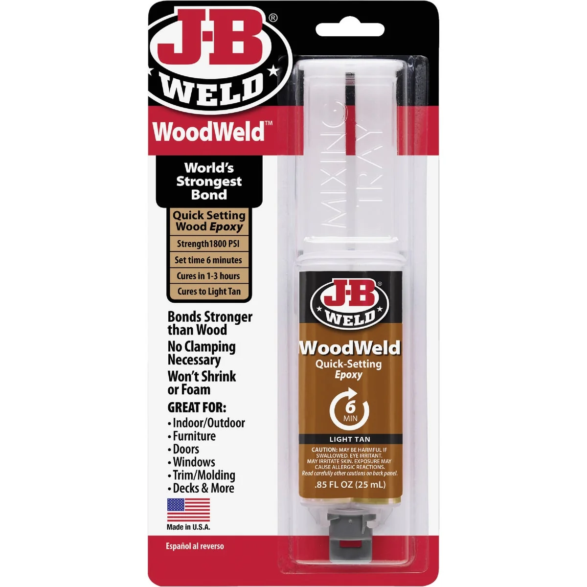 Healthy J-B Weld 0.85 Oz. WoodWeld Epoxy Syringe Versatile