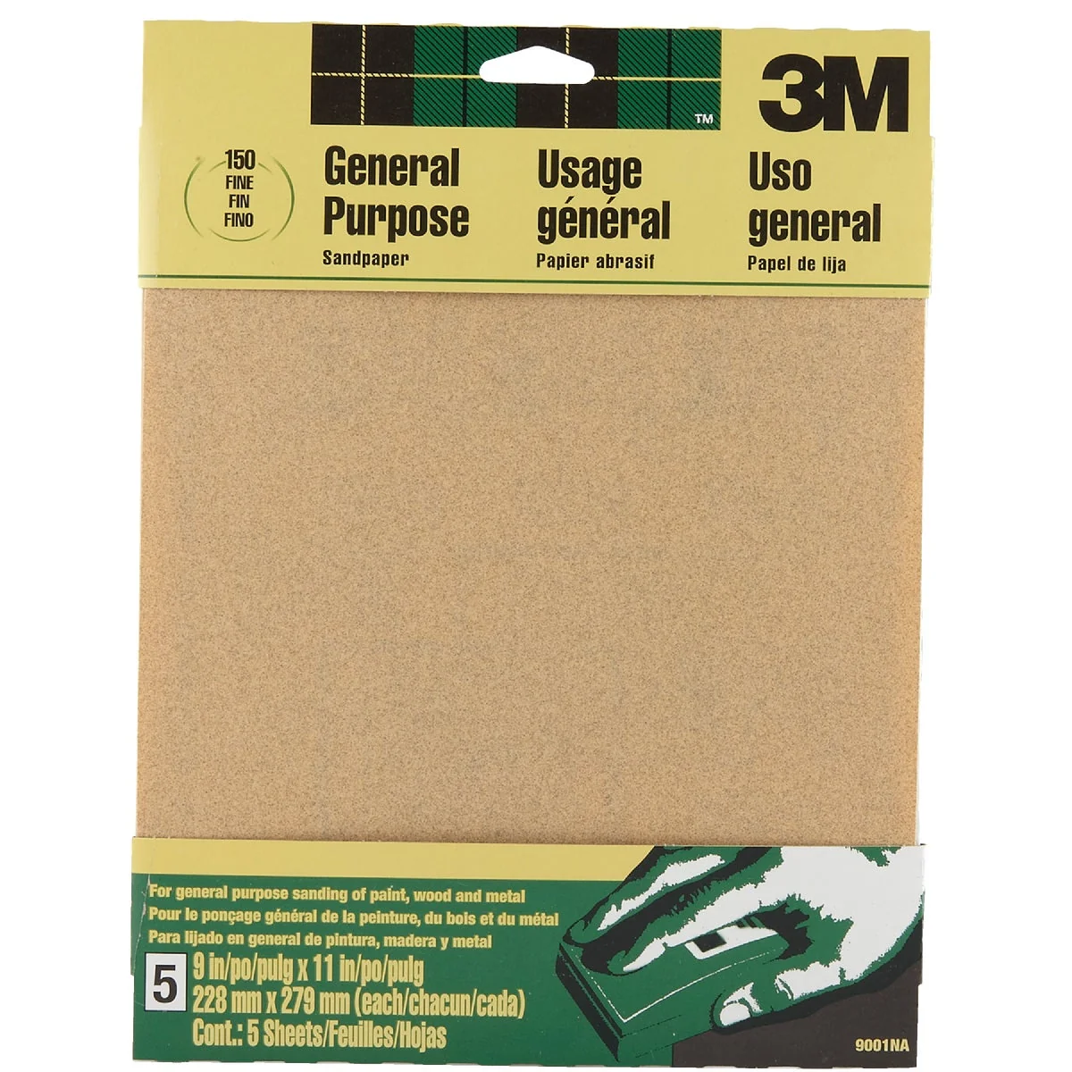Relaxed 3M General-Purpose 9 In. x 11 In. 150 Grit Fine Sandpaper 5-Pack Stylish