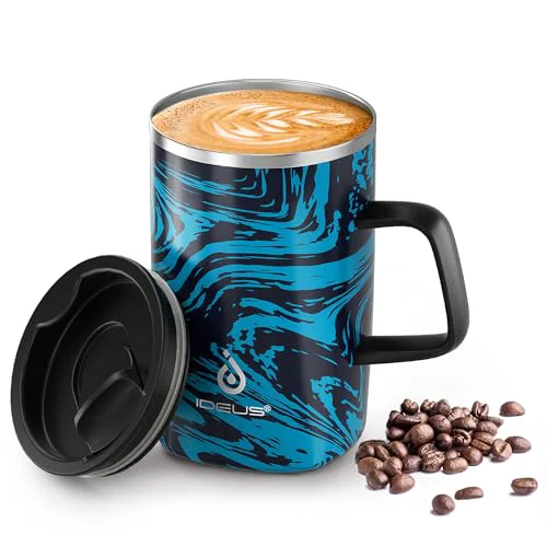 Original Design 16 oz Insulated Coffee Mug with Lid and Handle Contemporary