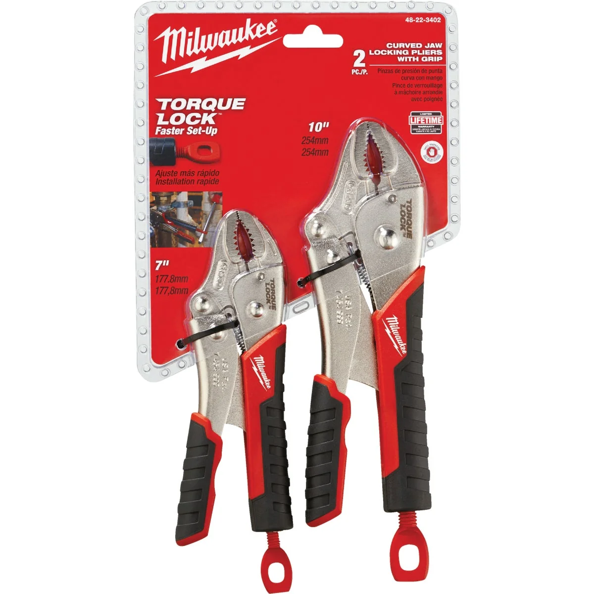 Classic Milwaukee Torque Lock Overmold Grip Locking Pliers Set 2-Piece Solid