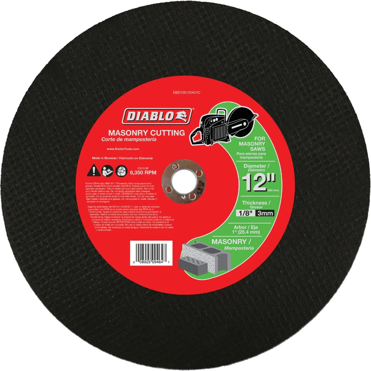 Fast Diablo Type 1 12 In. x 1 8 In. x 1 In. Masonry Cut-Off Wheel Easy-to-Use