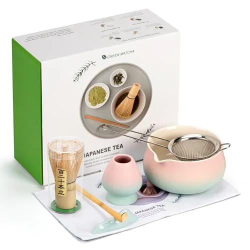 High-Performance Matcha Whisk Set with Ceramic Matcha Bowl Long-Lasting