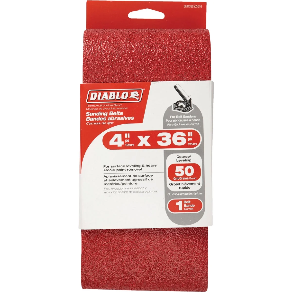 Official Diablo 4 In. x 36 In. 50 Grit General Purpose Sanding Belt Sophisticated