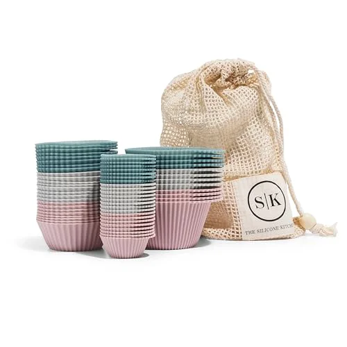 Top-Quality Reusable Silicone Baking Cups Gift Set Bundle 60 Count Versatile