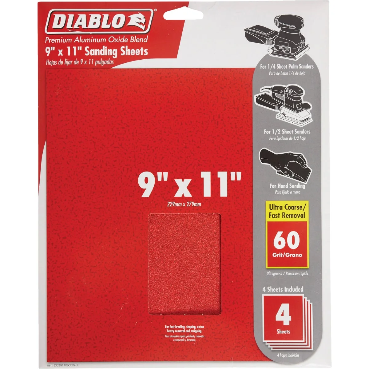 Sophisticated Diablo 9 In. x 11 In. 60 Grit Ultra Coarse Sandpaper 4-Pack Outstanding