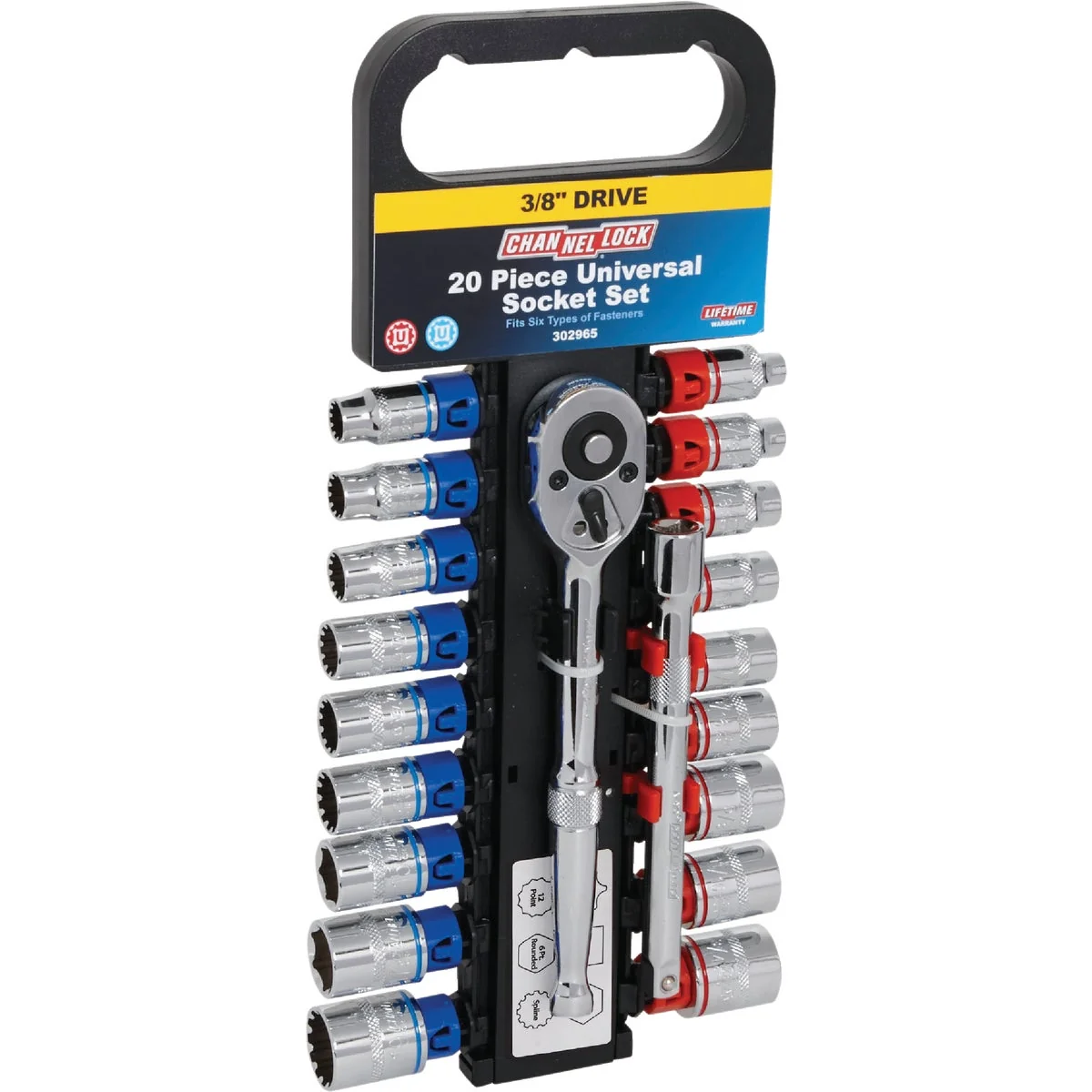 Versatile Channellock Standard Metric 3 8 In. Drive Universal Ratchet Socket Set 20-Piece Clean