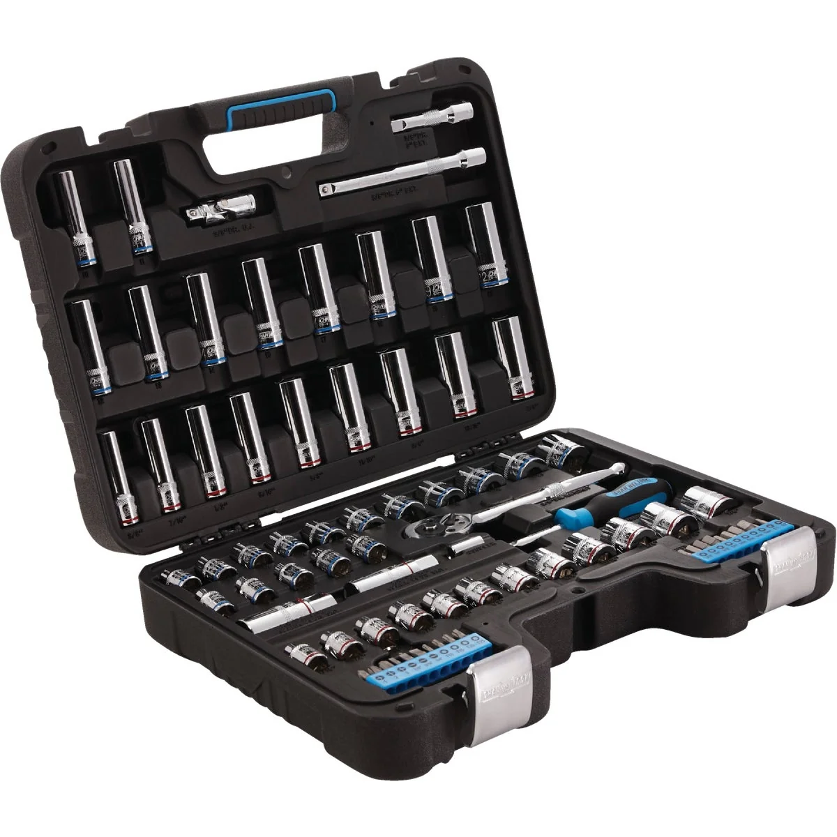 High-End Channellock Standard Metric 3 8 In. Drive 6-Point Combination Ratchet Socket Set 76-Piece Traditional