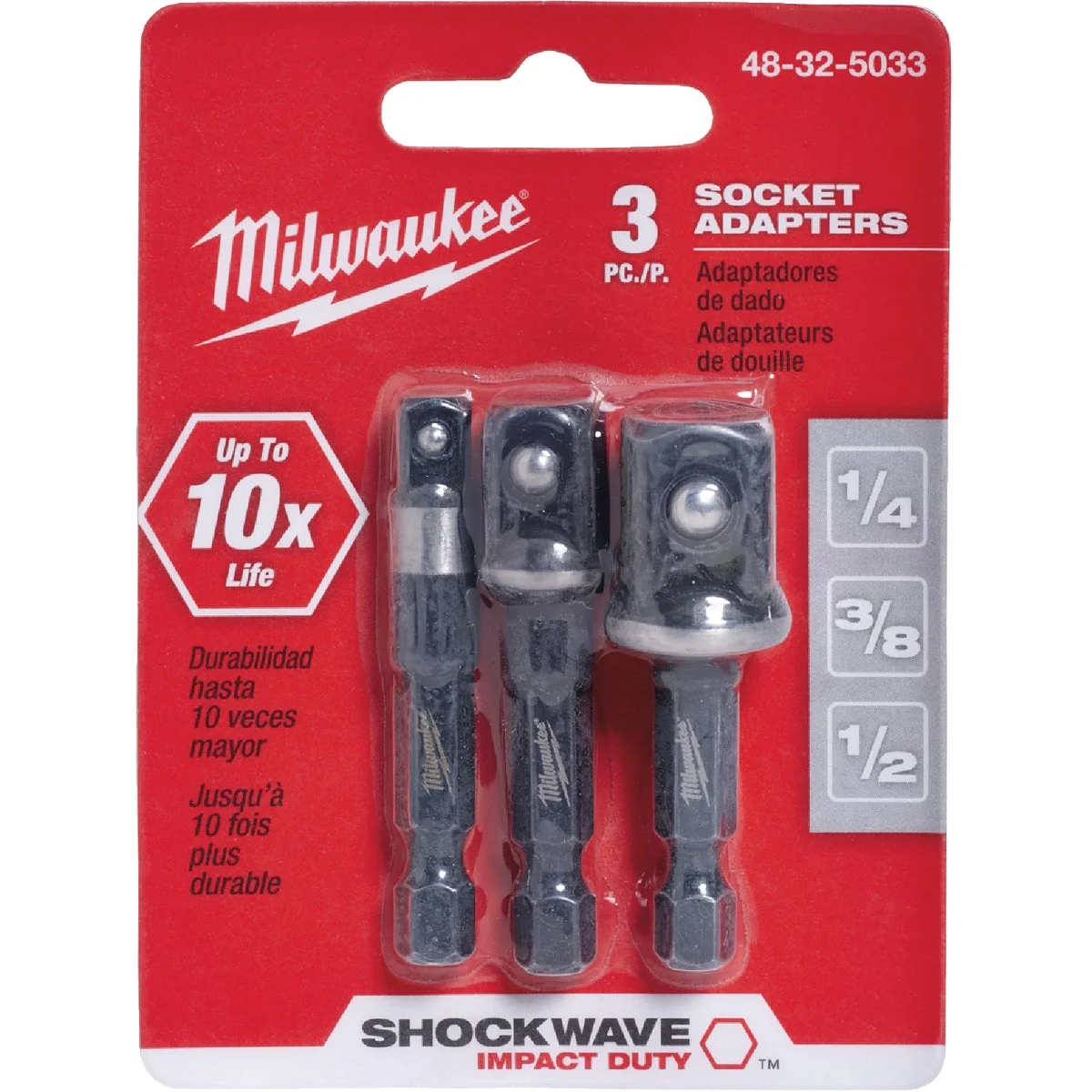 Detailed Milwaukee Socket Adapter Set 3 Piece Enhanced