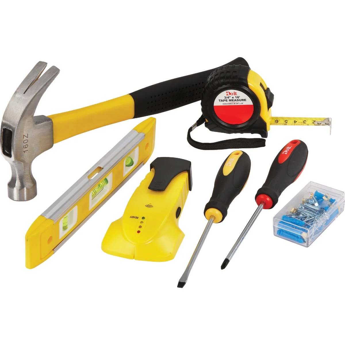 Sophisticated Do it Home Tool Set with Hanging Hardware 7-Piece Fast
