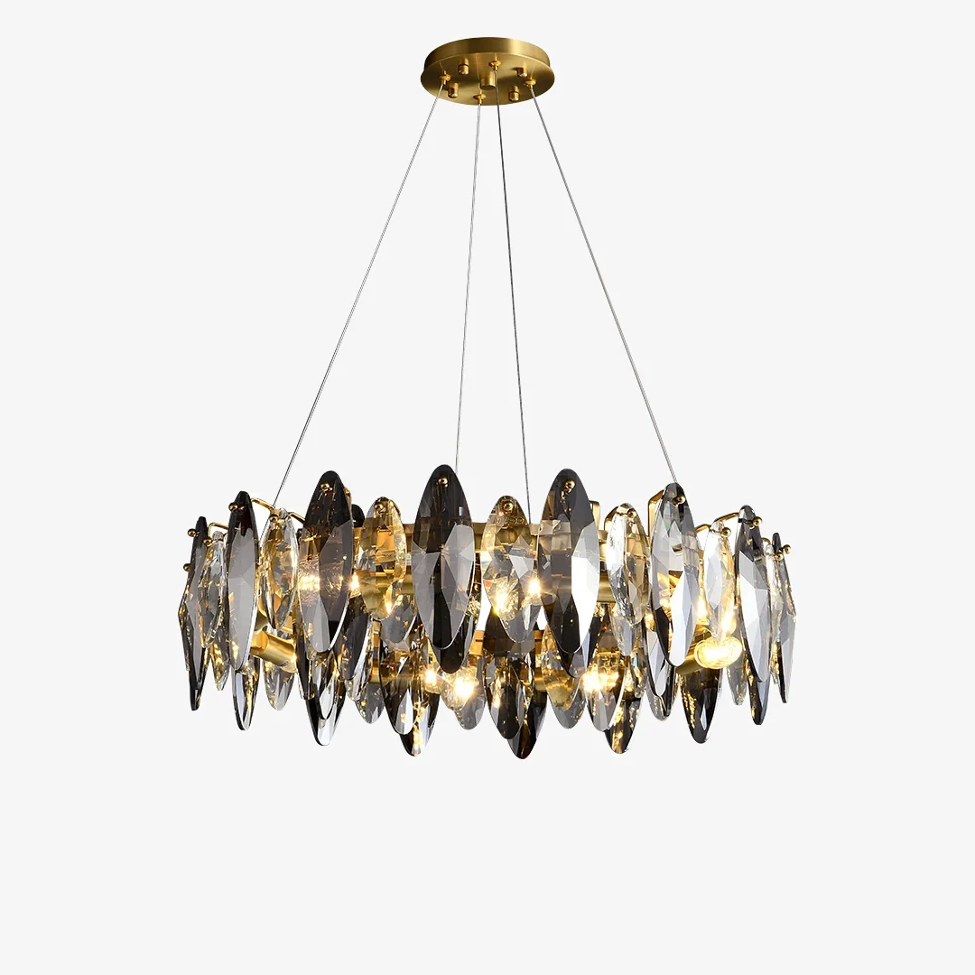 Natural Luxe rookgrijze kristallen kroonluchter Efficient