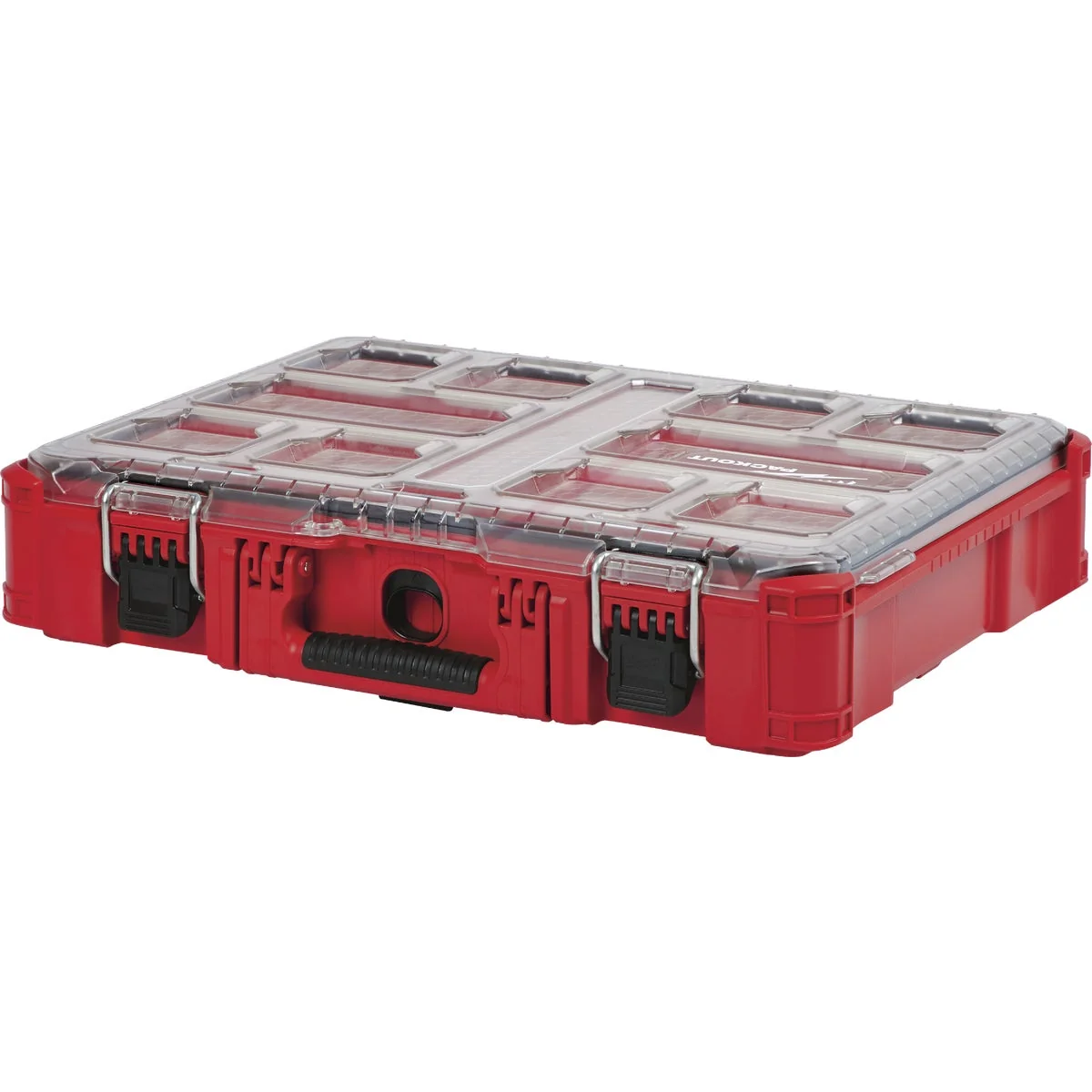 Premium Material Milwaukee PACKOUT 15 In. W x 4.50 In. H x 19.75 In. L Small Parts Organizer with 10 Bins Classic