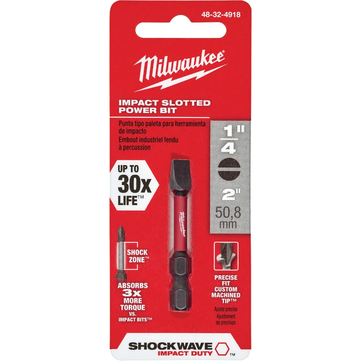 High-Quality Milwaukee Shockwave 1 4 In. Slotted 2 In. Power Impact Screwdriver Bit Consistent