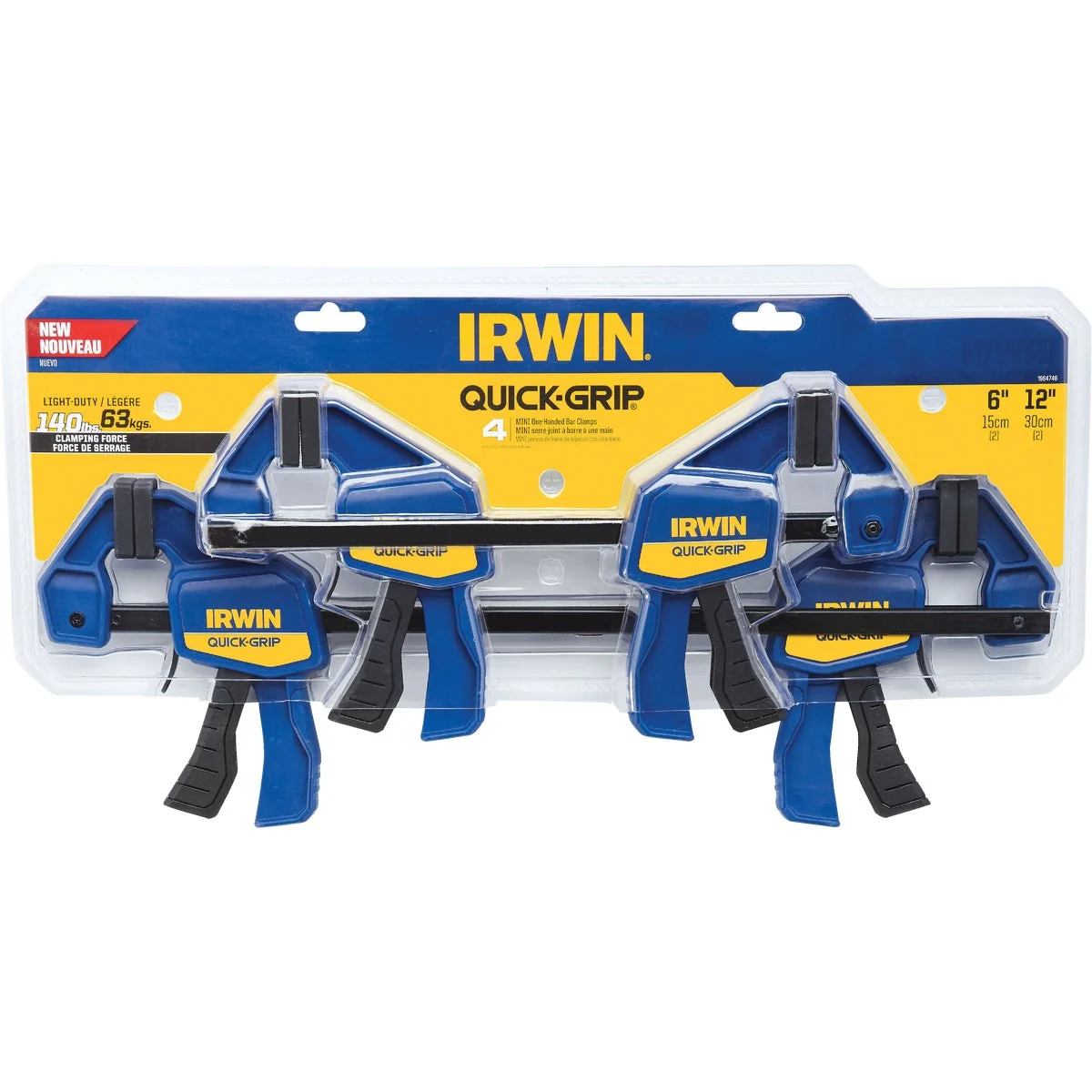 Expertly Made Irwin Quick-Grip One-Hand Bar Clamp Set 4-Piece Easy-to-Use