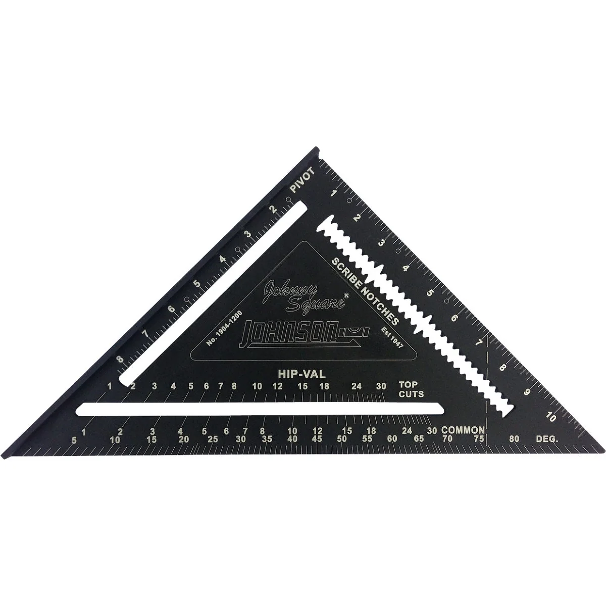 Durable Johnson Level Johnny Square 12 In. Aluminum Professional Easy-Read Rafter Square Elegant