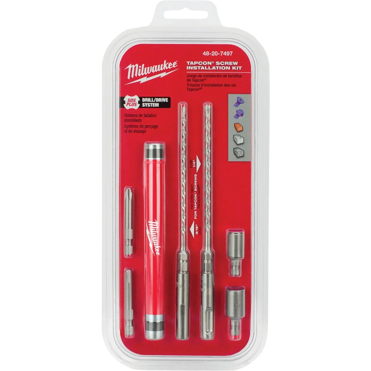 Refined Milwaukee SDS-PLUS Rotary Hammer Drill Bit Set 7-Pieces Exceptional