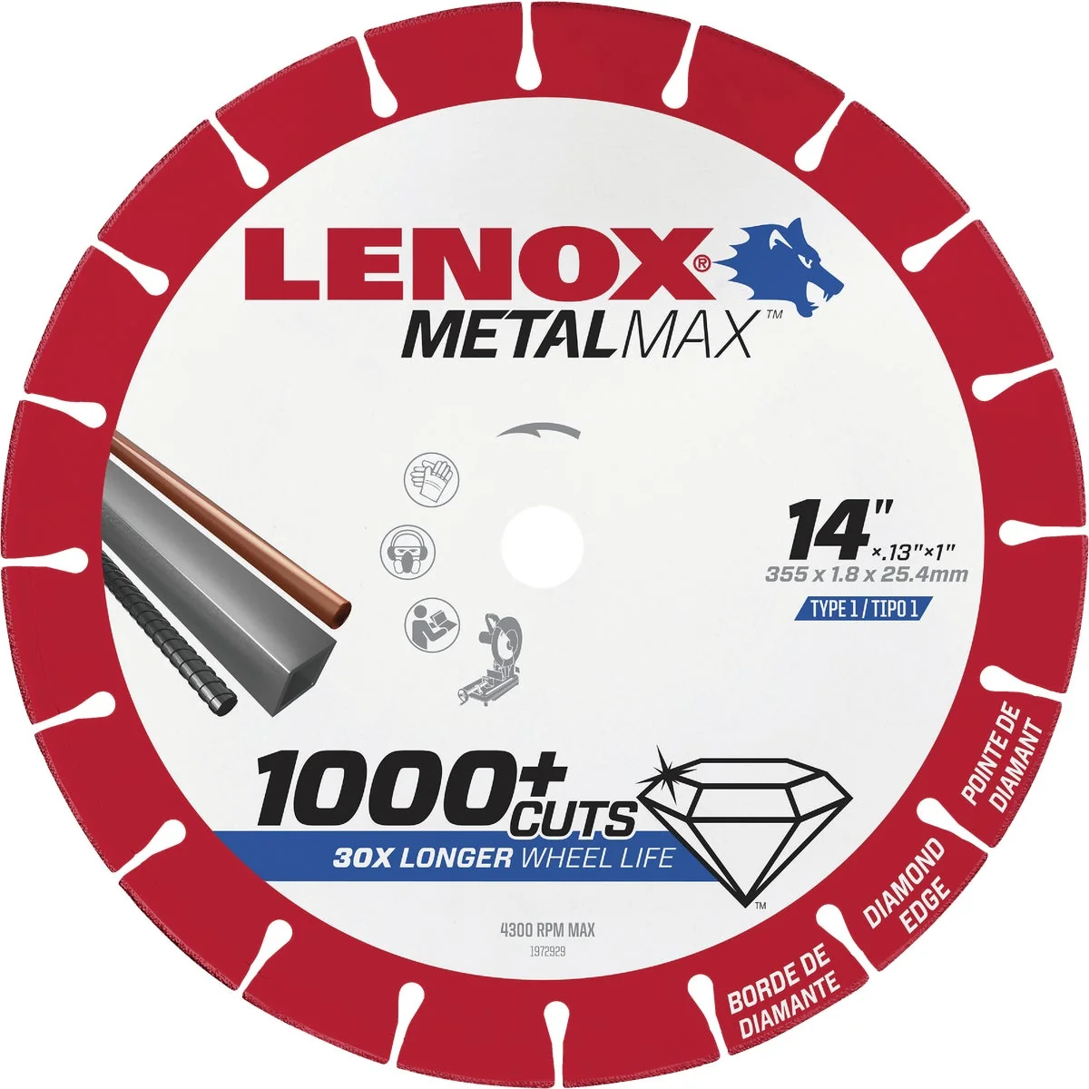 High-End Lenox MetalMax 14 In. Segmented Rim Dry Cut Diamond Blade Excellent