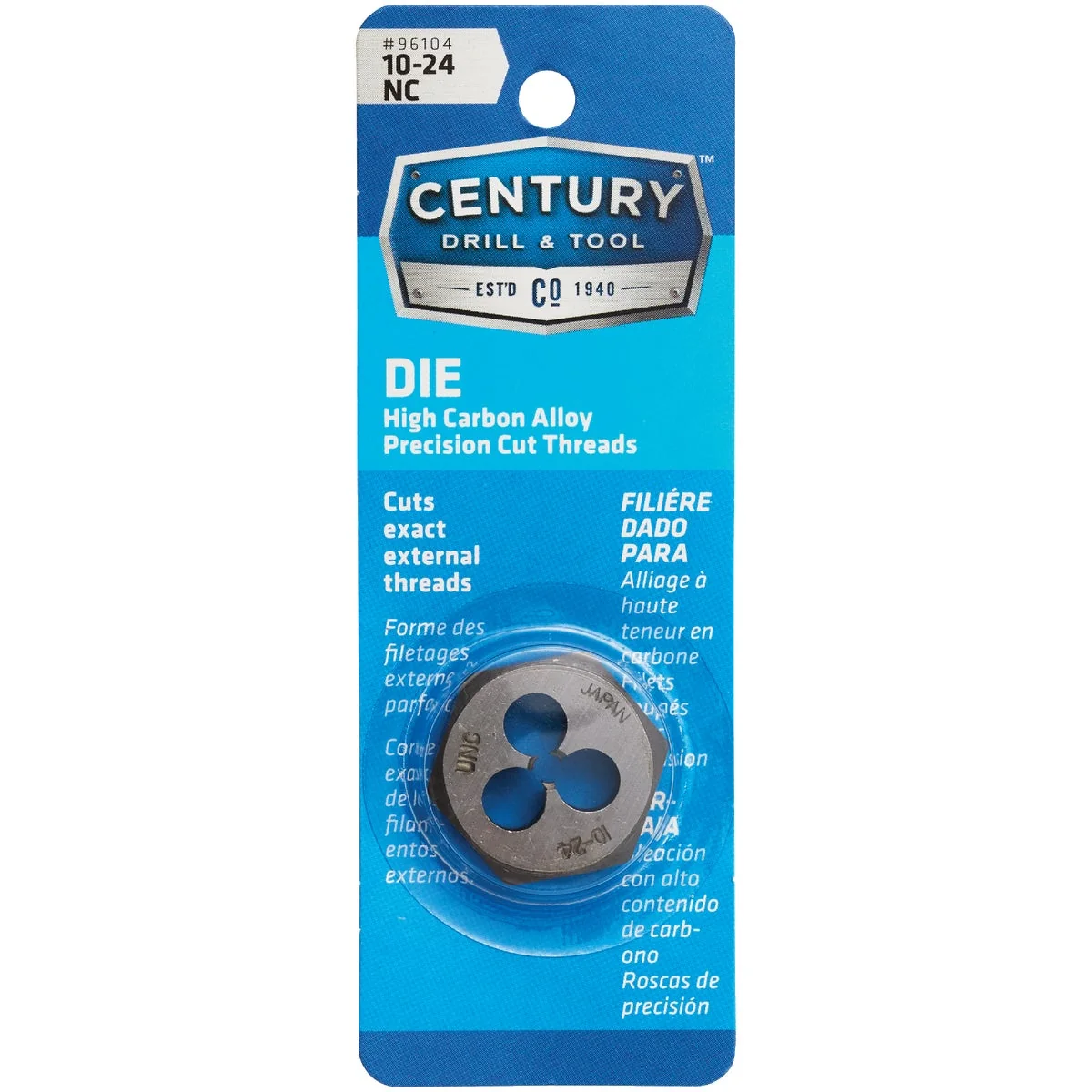 Green Century Drill Tool 10-24 National Coarse 1 In. Across Flats Fractional Hexagon Die Pure