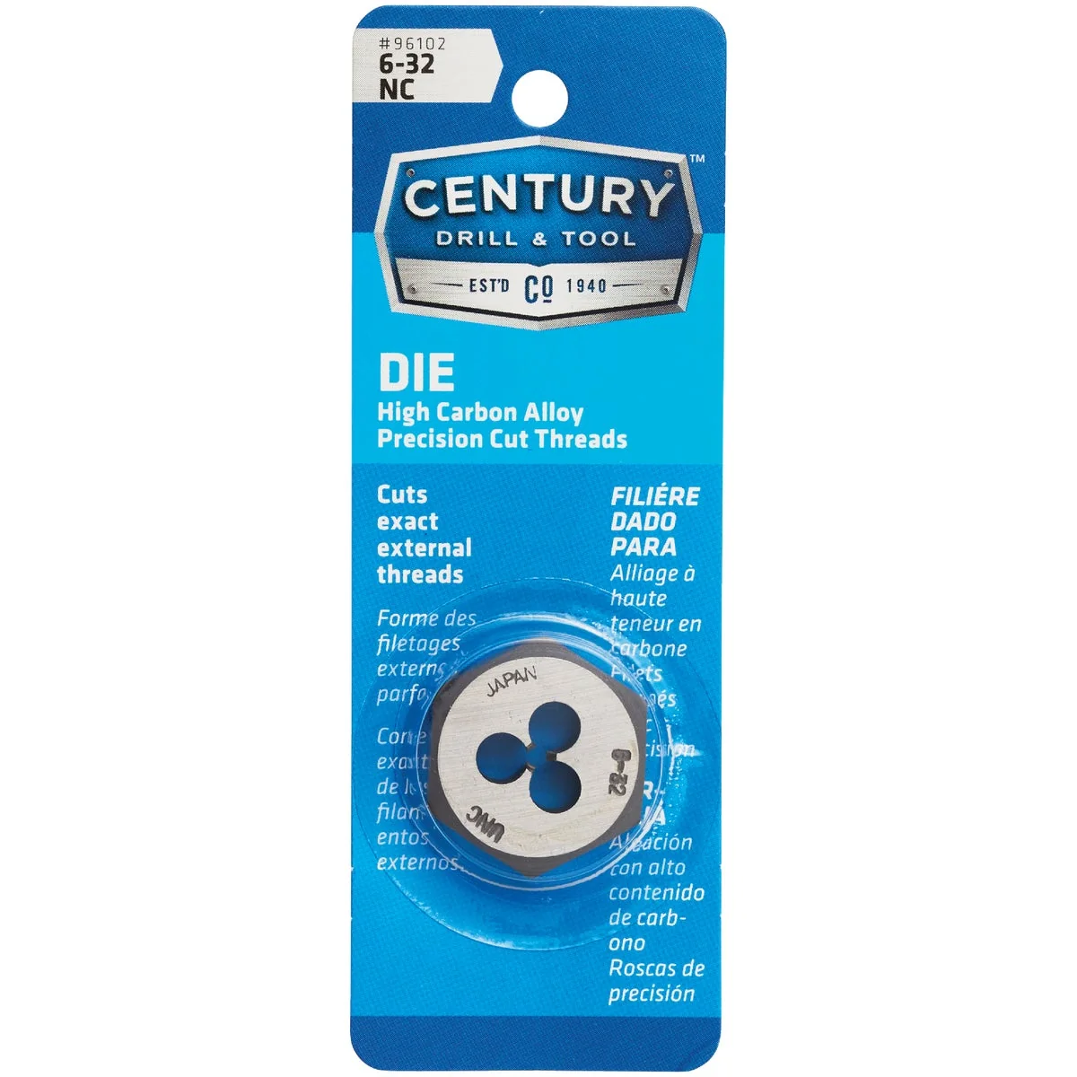 Advanced Century Drill Tool 6-32 National Coarse 1 In. Across Flats Fractional Hexagon Die Reusable
