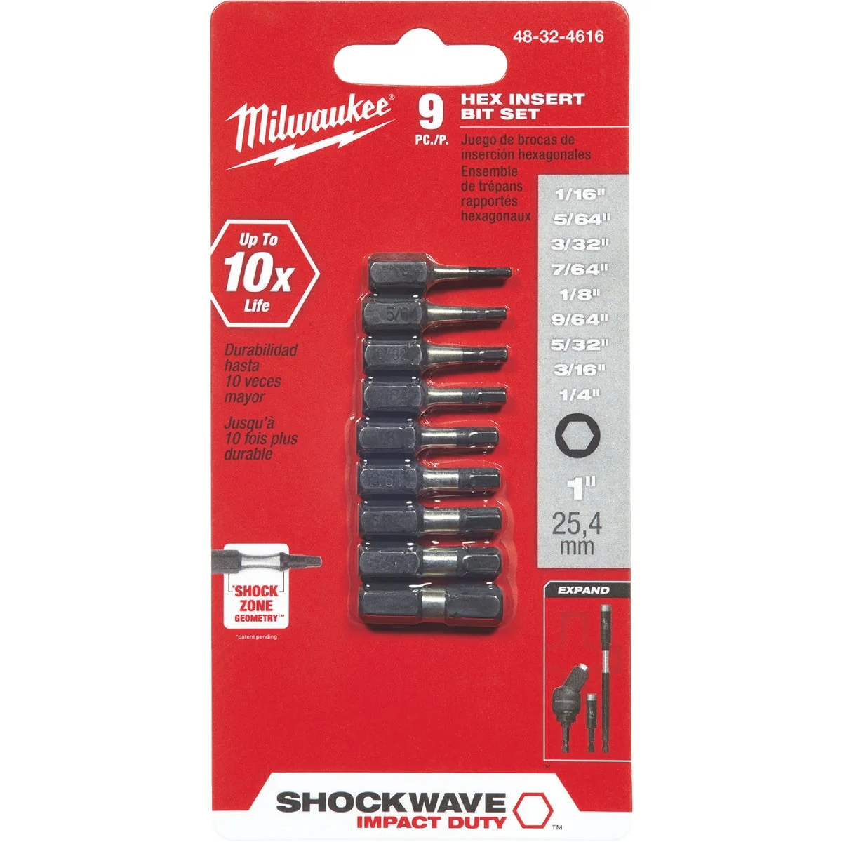 Eco-Friendly Milwaukee Shockwave Hex Insert Impact Screwdriver Bit Set 9-Piece Optimized