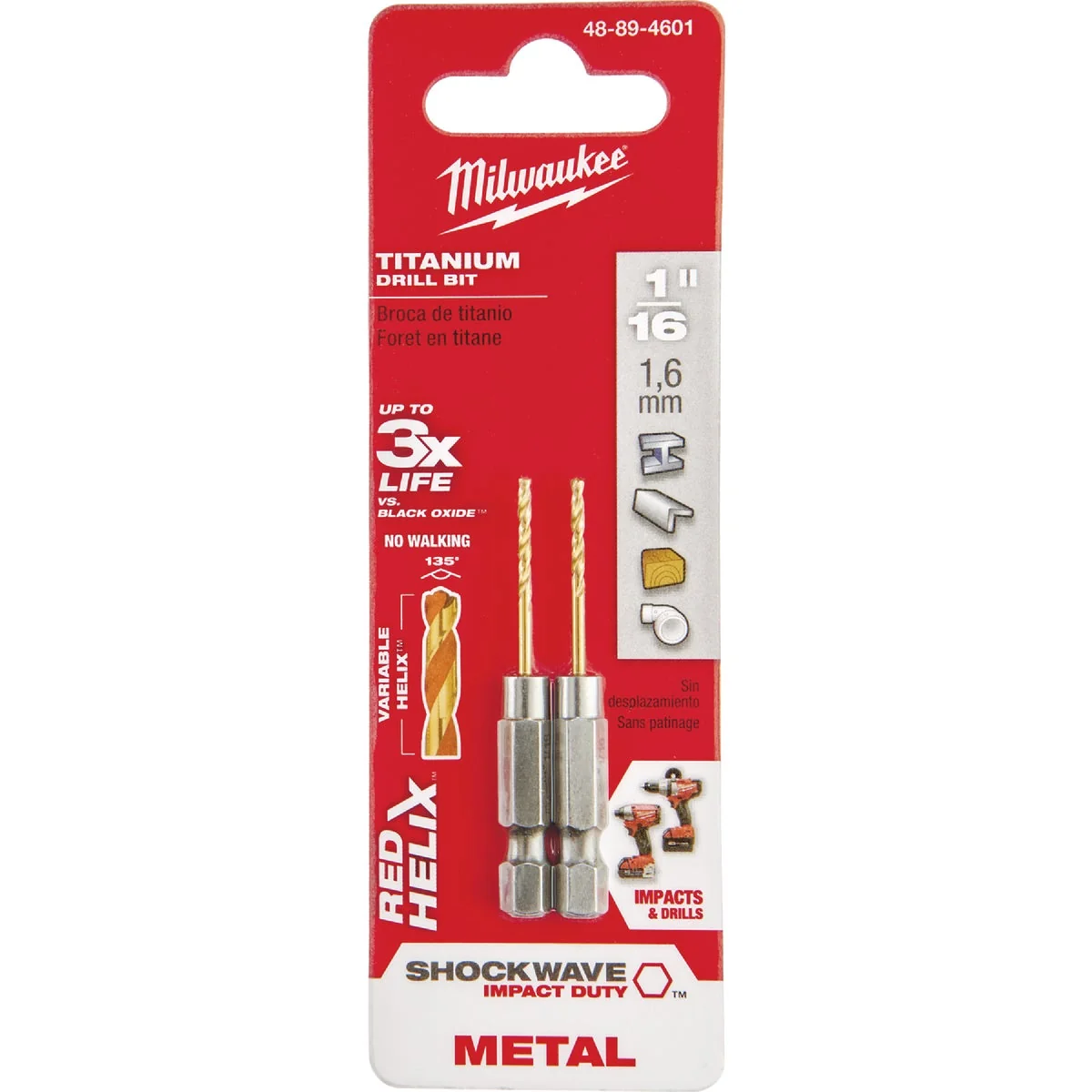 Practical Milwaukee Shockwave Impact Duty 1 16 In. Titanium Hex Shank Drill Bit Recyclable