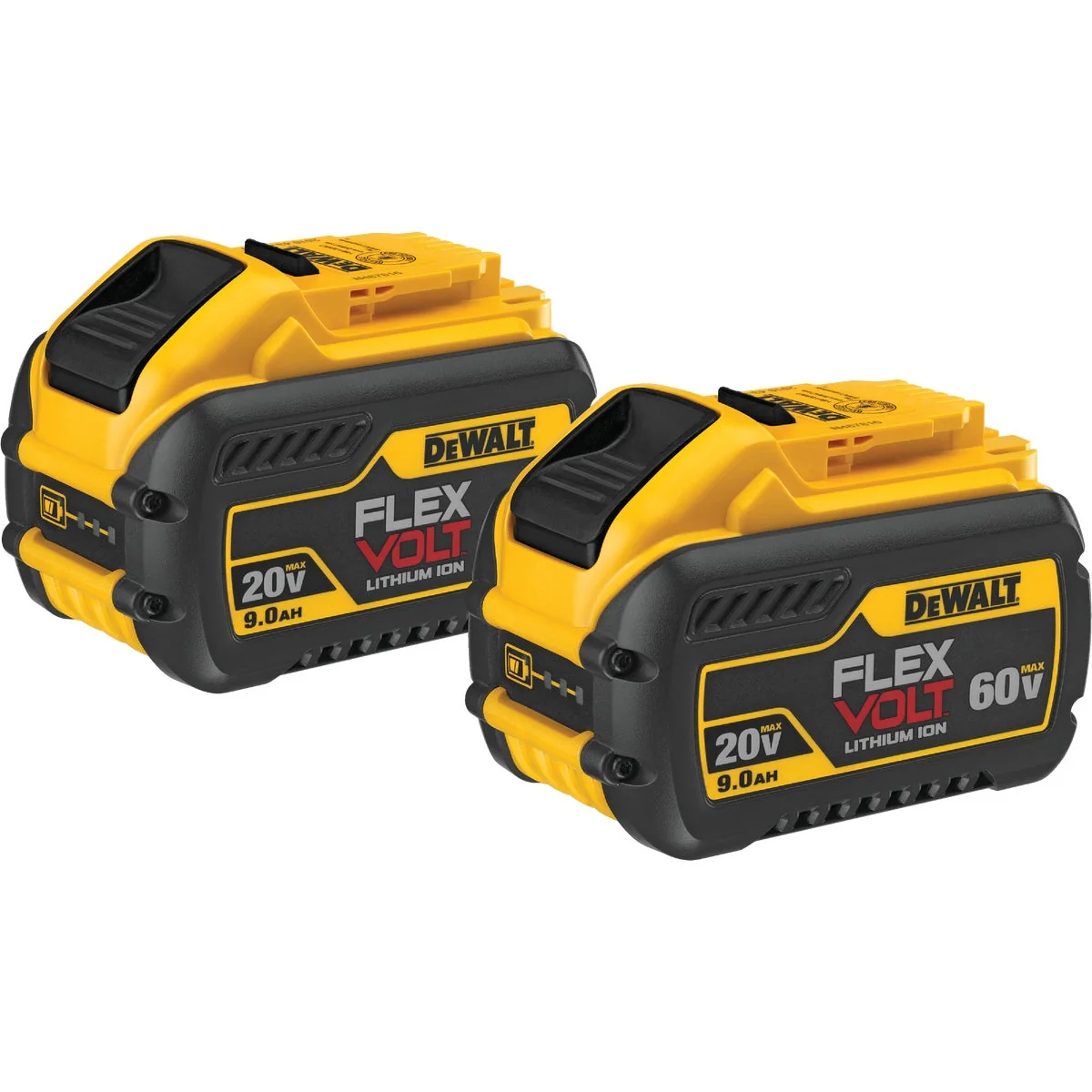 Innovative DeWalt Flexvolt 20 Volt and 60 Volt MAX Lithium-Ion 9.0 Ah Tool Battery 2-Pack Relaxed