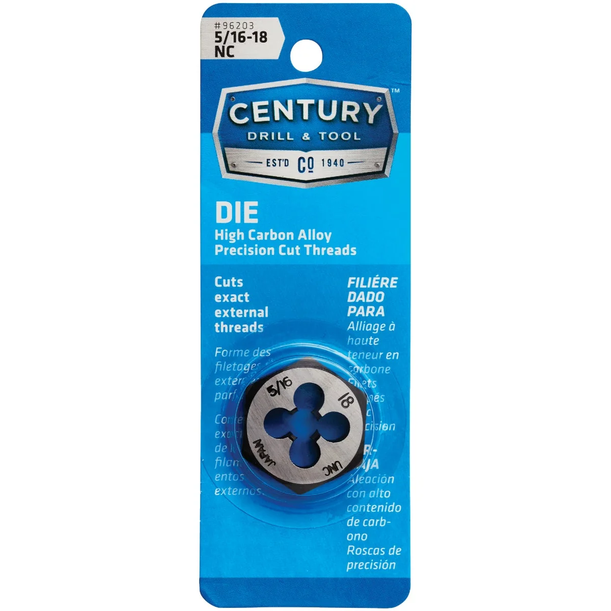 Quality Century Drill Tool 5 16-18 National Coarse 1 In. Across Flats Fractional Hexagon Die Eco-Friendly