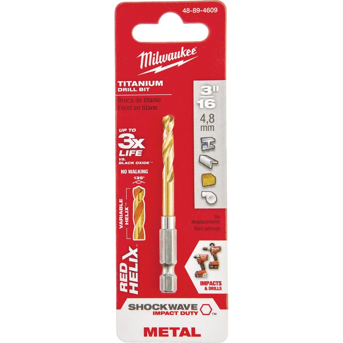 Optimized Milwaukee Shockwave Impact Duty 3 16 In. Titanium Hex Shank Drill Bit High-Grade
