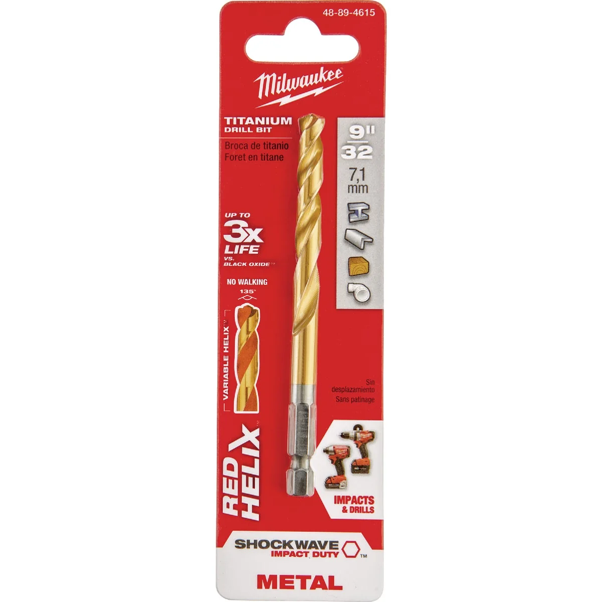 Efficient Milwaukee Shockwave Impact Duty 9 32 In. Titanium Hex Shank Drill Bit Certified