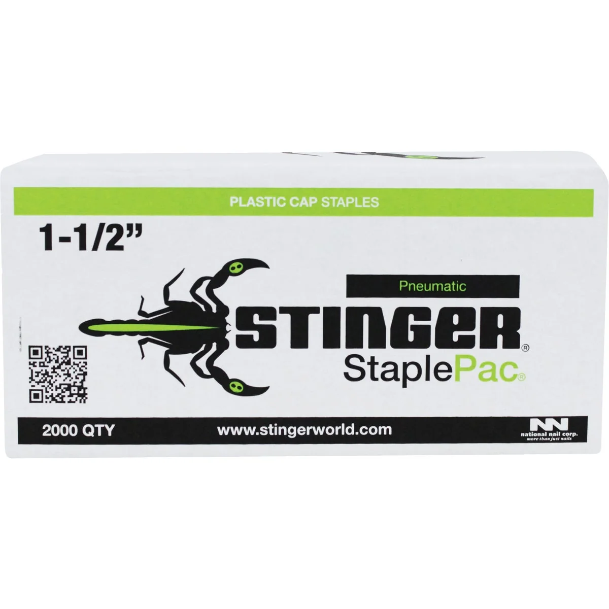 Stylish Stinger StaplePac 18-Gauge 7 16 In. x 1-1 2 In. Caps Staples 2000 Ct. First-Class