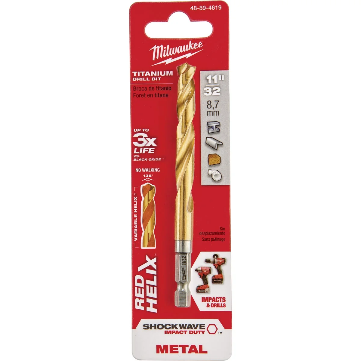 Eco-Friendly Milwaukee Shockwave Impact Duty 11 32 In. Titanium Hex Shank Drill Bit Optimized