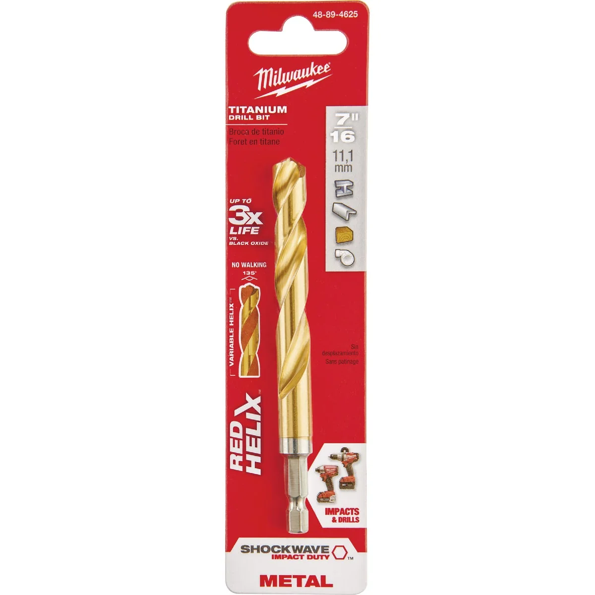Elite Milwaukee Shockwave Impact Duty 7 16 In. Titanium Hex Shank Drill Bit Lightweight