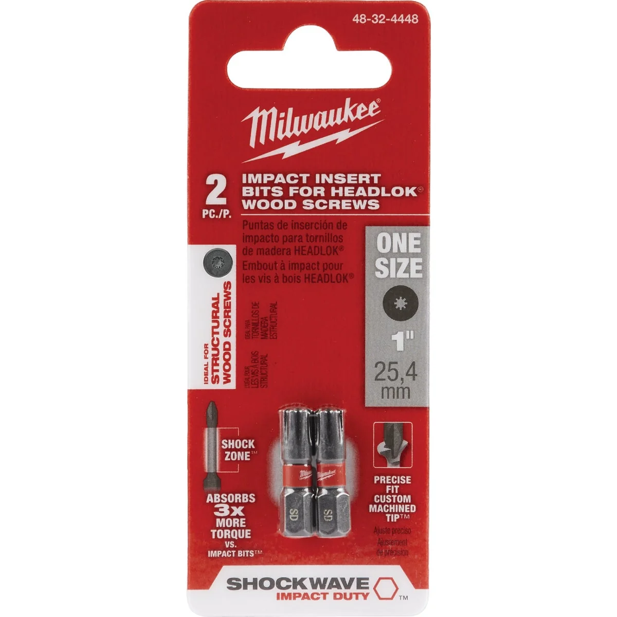 Stylish Milwaukee Shockwave HeadLOK Insert Impact Screwdriver Bit 2-Pack Practical