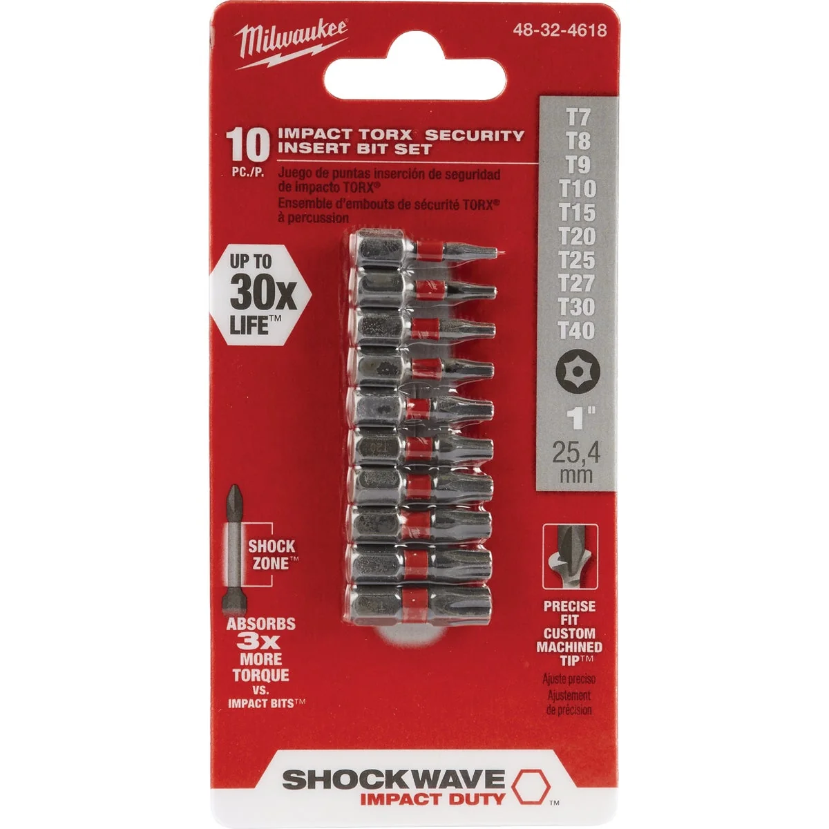 Top-Quality Milwaukee Shockwave Torx Security Insert Impact Screwdriver Bit Set 10-Piece Long-Lasting