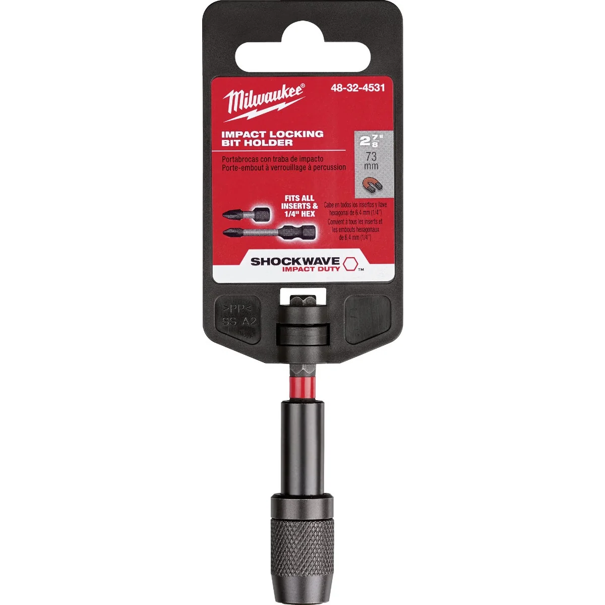Minimalist Milwaukee Shockwave 2-7 8 In. Magnetic Impact Locking Bit Holder Reliable