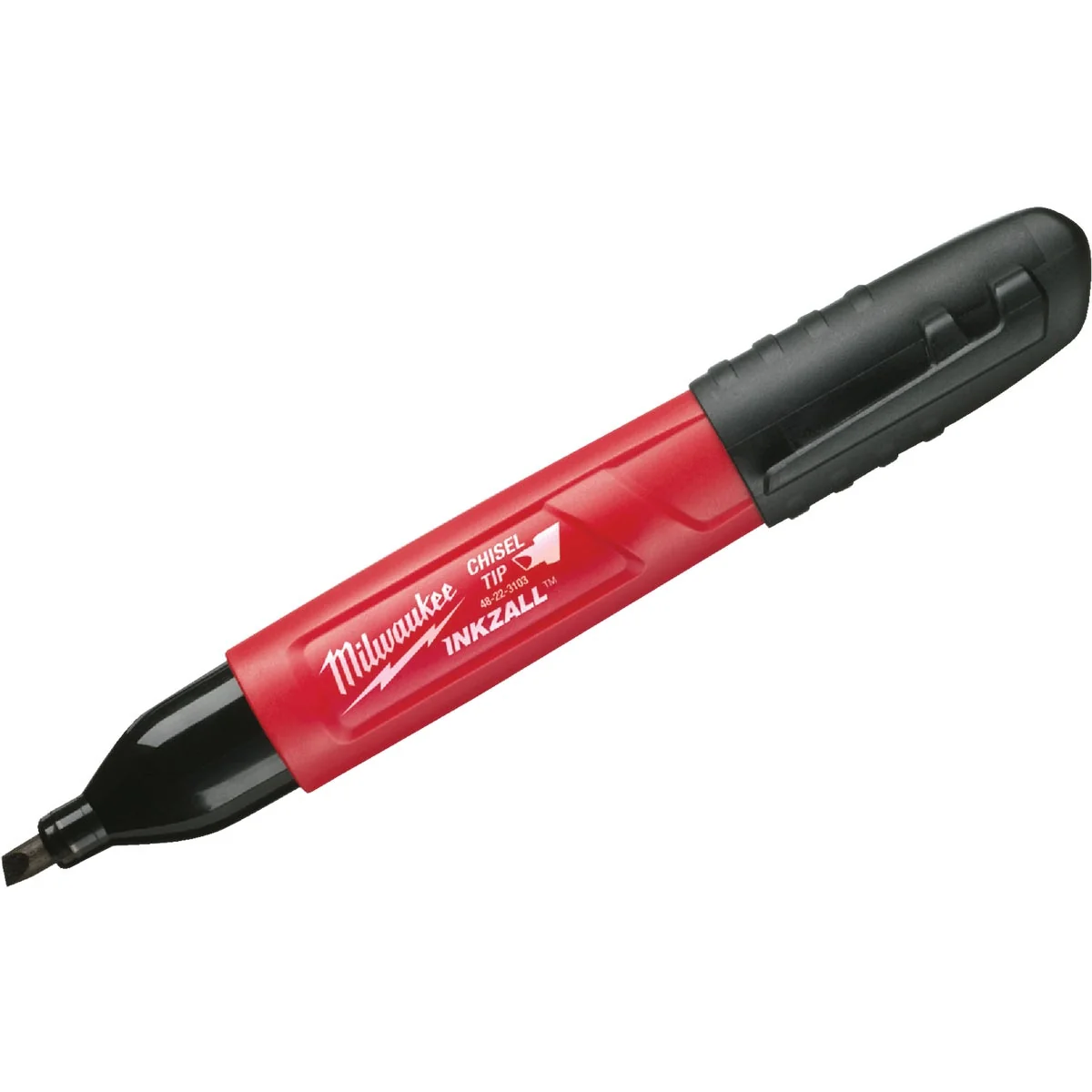 Genuine Milwaukee INKZALL Medium Chisel Tip Black Job Site Marker 7-1 8 In. L Recyclable