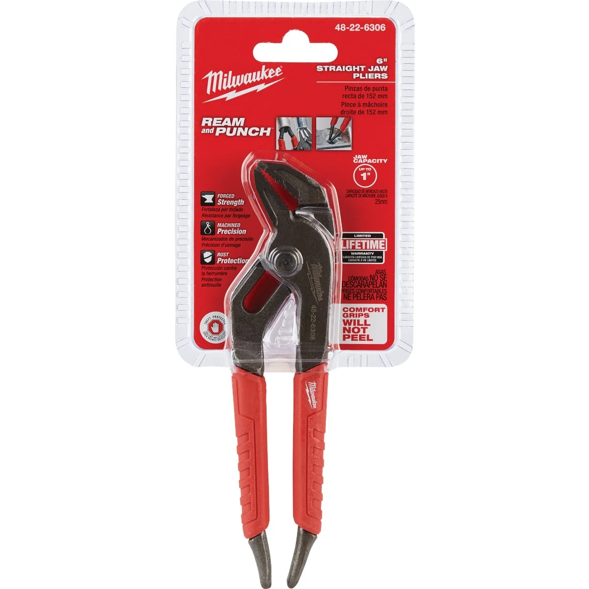 Original Milwaukee 6 In. Comfort Grip Straight Jaw Groove Joint Pliers Durable